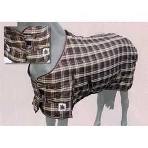 315100 - COPERTA DA BOX A SCACCHI MARRONE GR.300 TG.125,135,145,155
